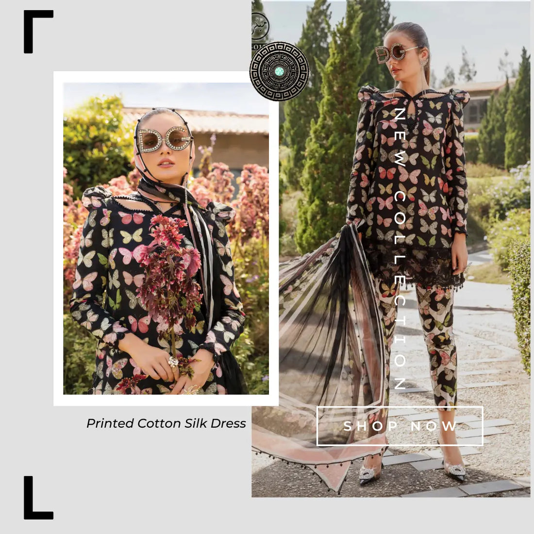 Elegance of Asian clothes in UK: Maria.B's Butterfly Lace Cut Out Collar Suit - Mai Kollachi