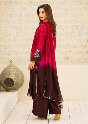 Shocking Pink Silk Straight Cut Kurta 3 Piece Suit