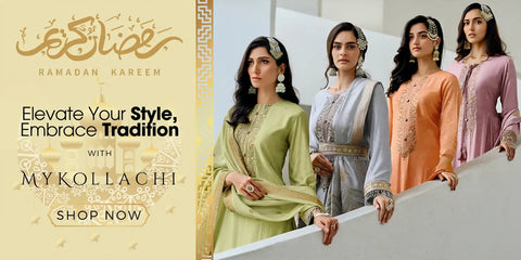 Elegance of Asian clothes in UK: Maria.B’s Butterfly Lace Cut Out Collar Suit